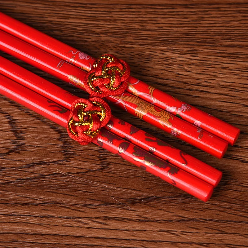 Китайский традиционный свадебный Дракон и Феникс палочки с узором счастливое