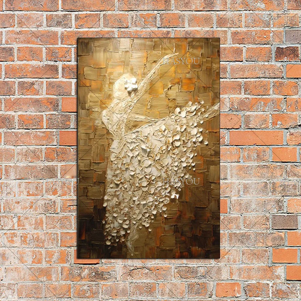 Ручная роспись балерин картина маслом современная абстрактная палитра нож Ангел