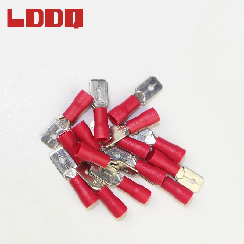 LDDQ 100 шт. 22-16AWG красная Изолированная лопатка обжимной провод Кабельный