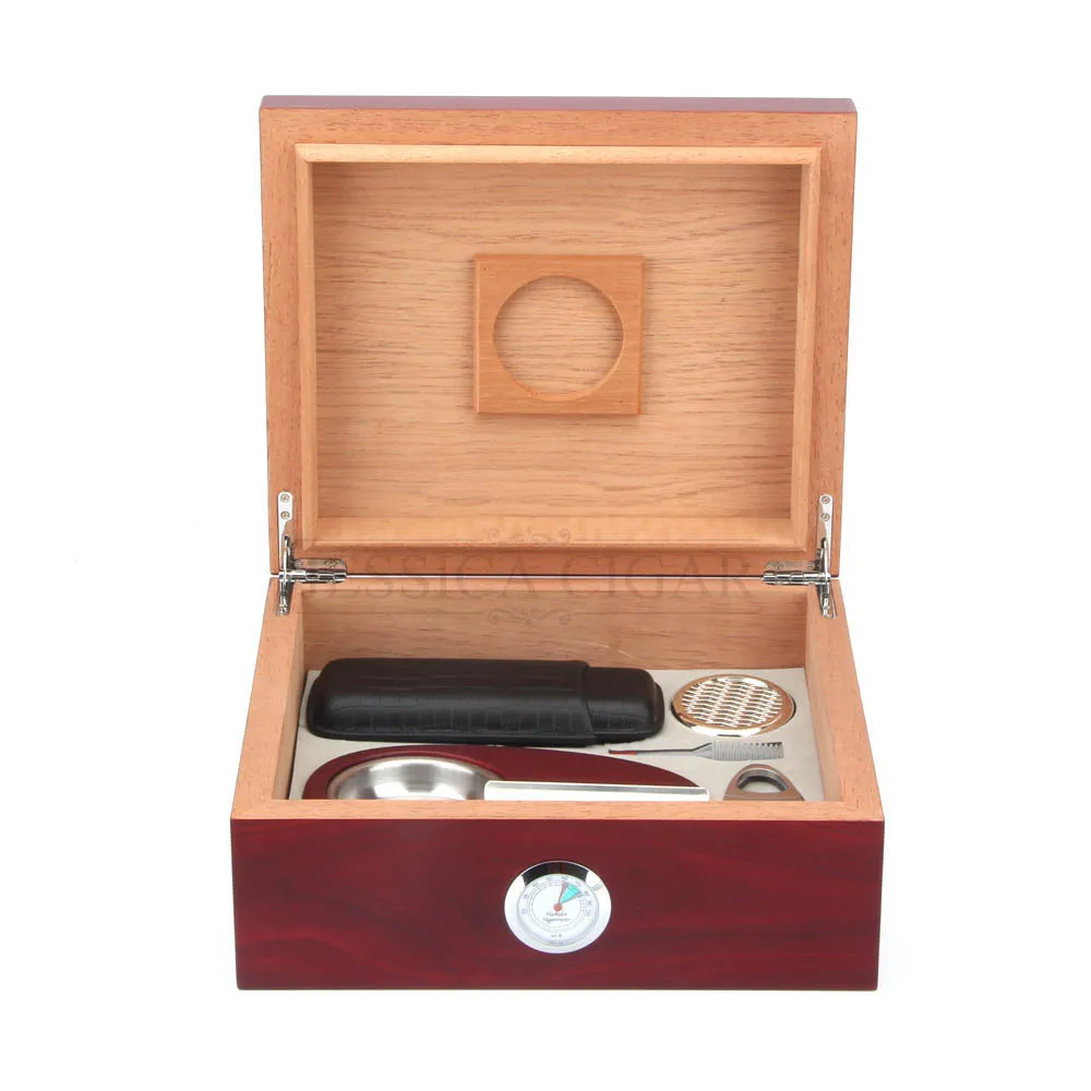GALINER Cedar Wood Matte Finish Cigar Humidor Box Multifunctional Cigars Stroage With Case Ashtray Cutter Humidifier | Дом и сад