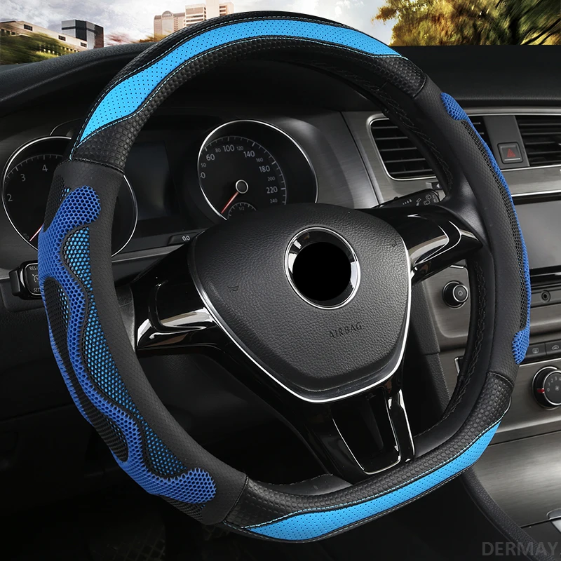 Чехол рулевого колеса автомобиля нескользящий для VW Golf Polo Beetle CC Scirocco Sagitar SANTANA Jetta