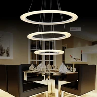 3 ring acrylic chandelier modern round pendant lamp 90 260v 204060100cm simple personality pendant lamps