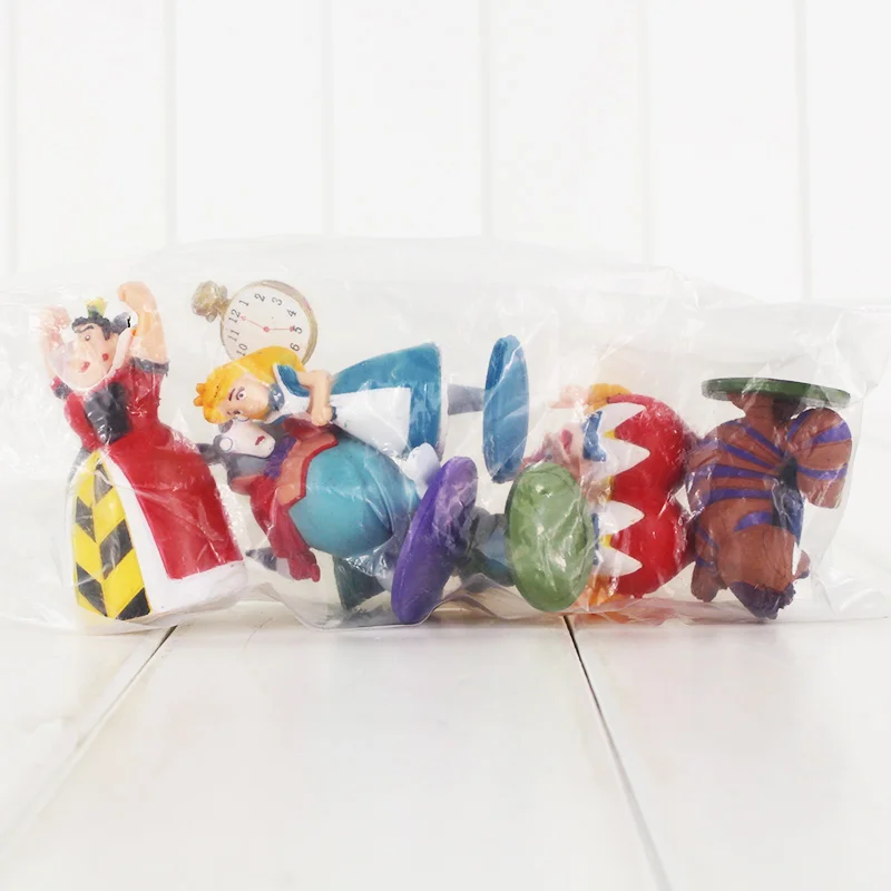 6 шт./лот фигурки сказок Кот белый кролик Безумный Шляпник Королева сердец аниме