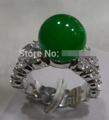 Хит продаж модное женское кольцо из фианита с зелеными бусинами 6-9&gt Свадебные