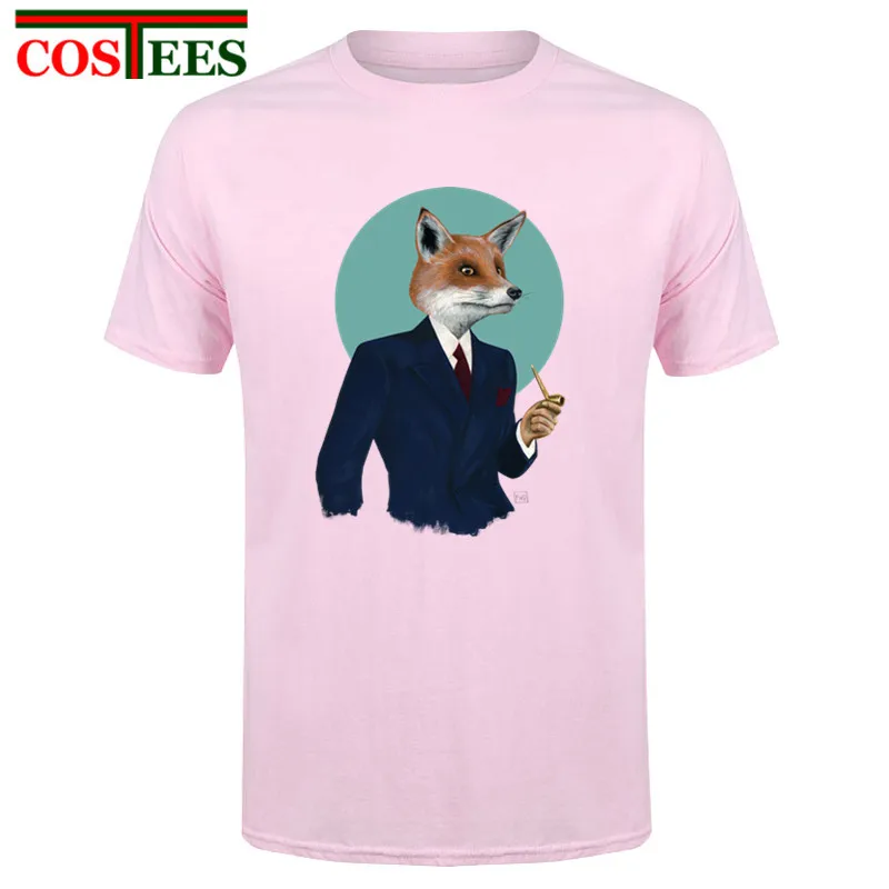 Коллекция 2017 года футболка топы футболки летняя мистер Фокс Geek письмо печать