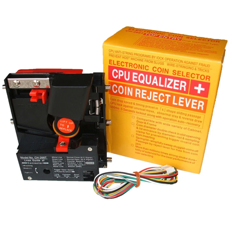 

CH-268T Top Entry Single Coin Acceptor Token Selector Coin Mech for Arcade Game Cabinet Kiosk Vending Machines