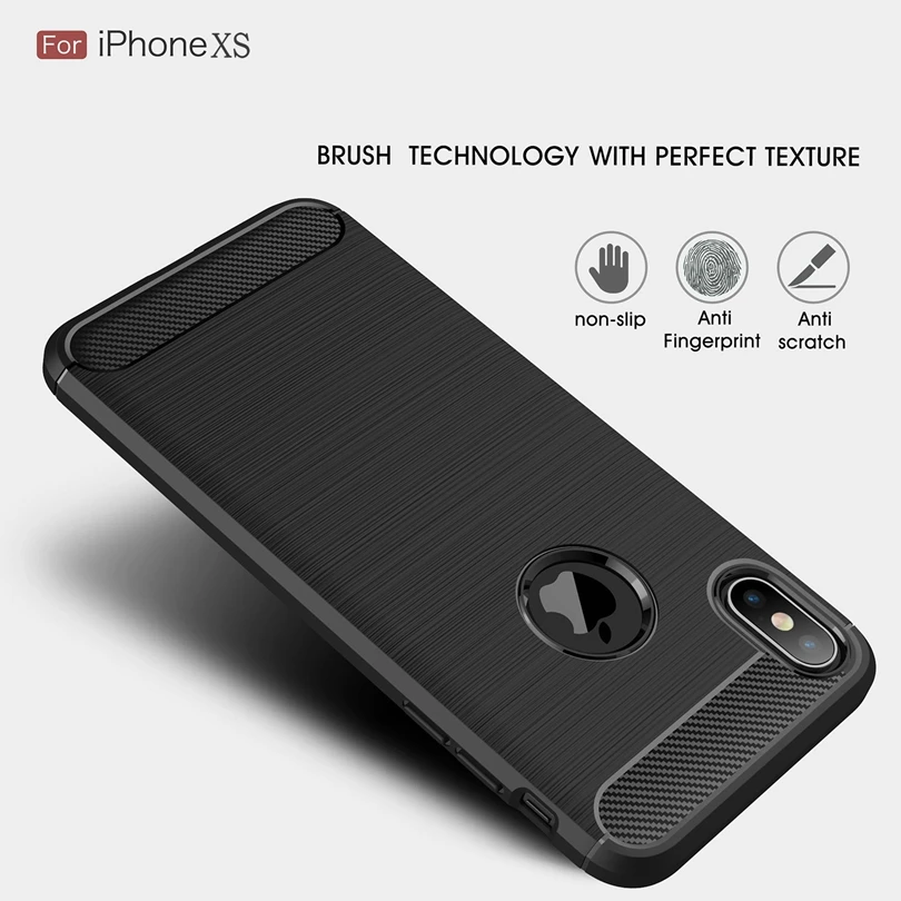 Для iPhone XS/iPhoneXS 5 8 &quotчехол из углеродного волокна противоударный мягкий ТПУ