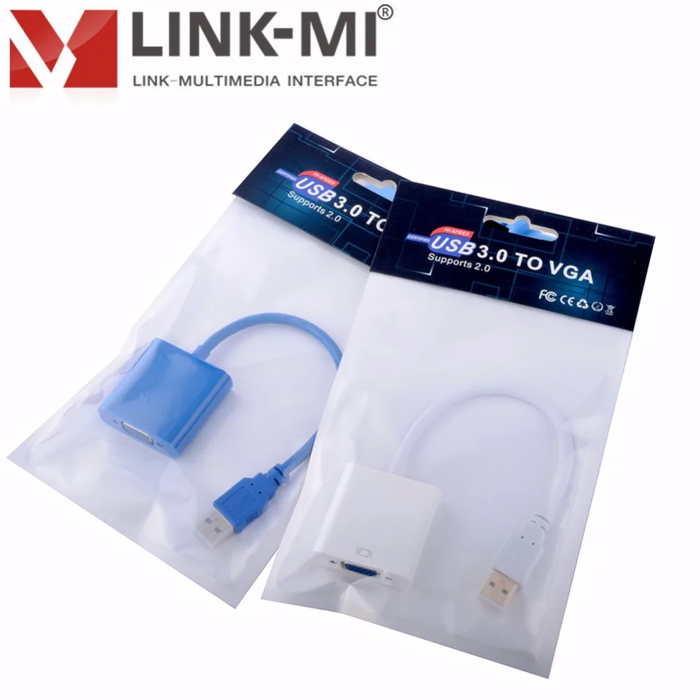 LINK-MI UV03 HD видео 1080 p Mini USB 3 0 to VGA адаптер Windows 7 8 совместим с 2 для ТВ dvd-проектор и |