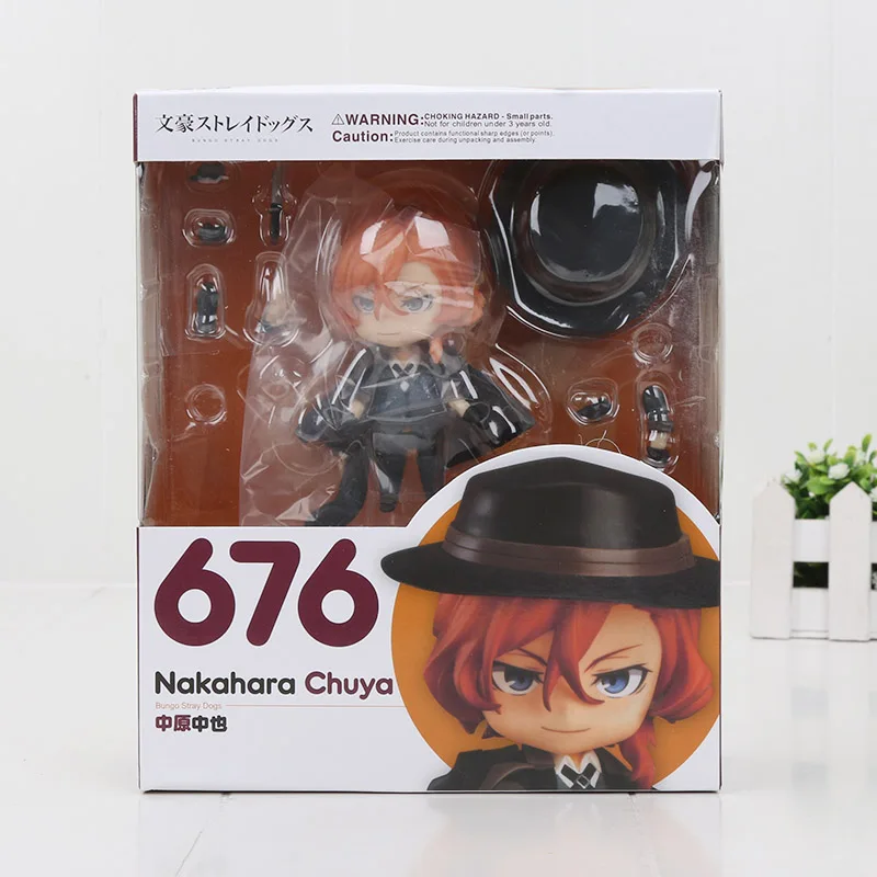676 in box 10 см Nendoroid Bungo бродячие собаки 657 676 дазай Осаму накахара чуя фигурка модель игрушки - Цвет: 676 in box