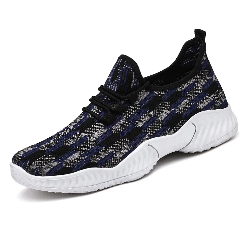 Новый дизайн визуальная Иллюзия выдалбливают Flyknit человека Гонки обувь мужские