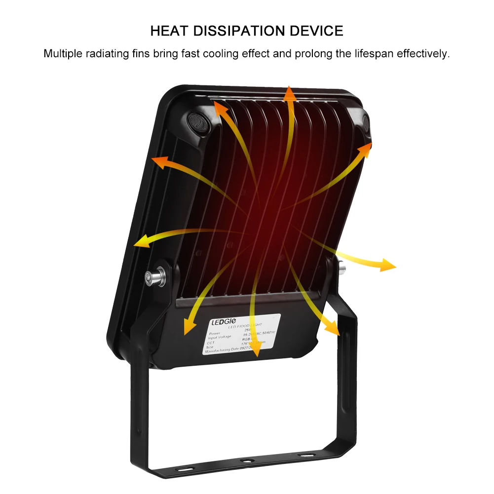 LEDGLE 25 Вт светодиодные прожекторы RGB водонепроницаемые наружные светильники с