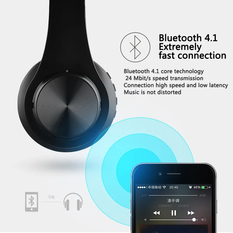 B3 Bluetooth V4.1 4 2 проводные наушники и Беспроводной стерео гарнитура бас с SD карты mi c