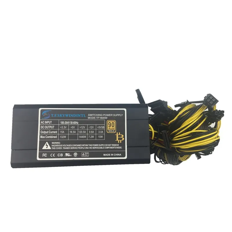 Блок питания для майнинга 1600 Вт antminer pico psu asic bitcoin miner rx 470 580 570 rx480 atx fonte de alimenta