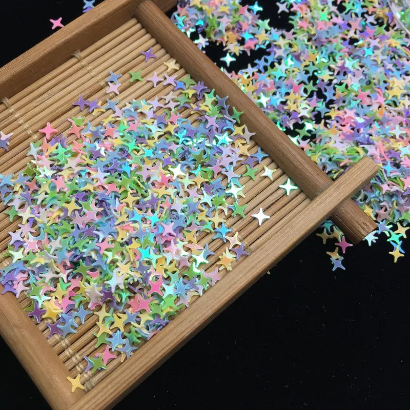 4 мм 9000 шт./пакет Star ультратонкий Sequins Nail Art Блеск Мини блестками Экологичные блестка из ПЭТ декоративный Маникюр Материал