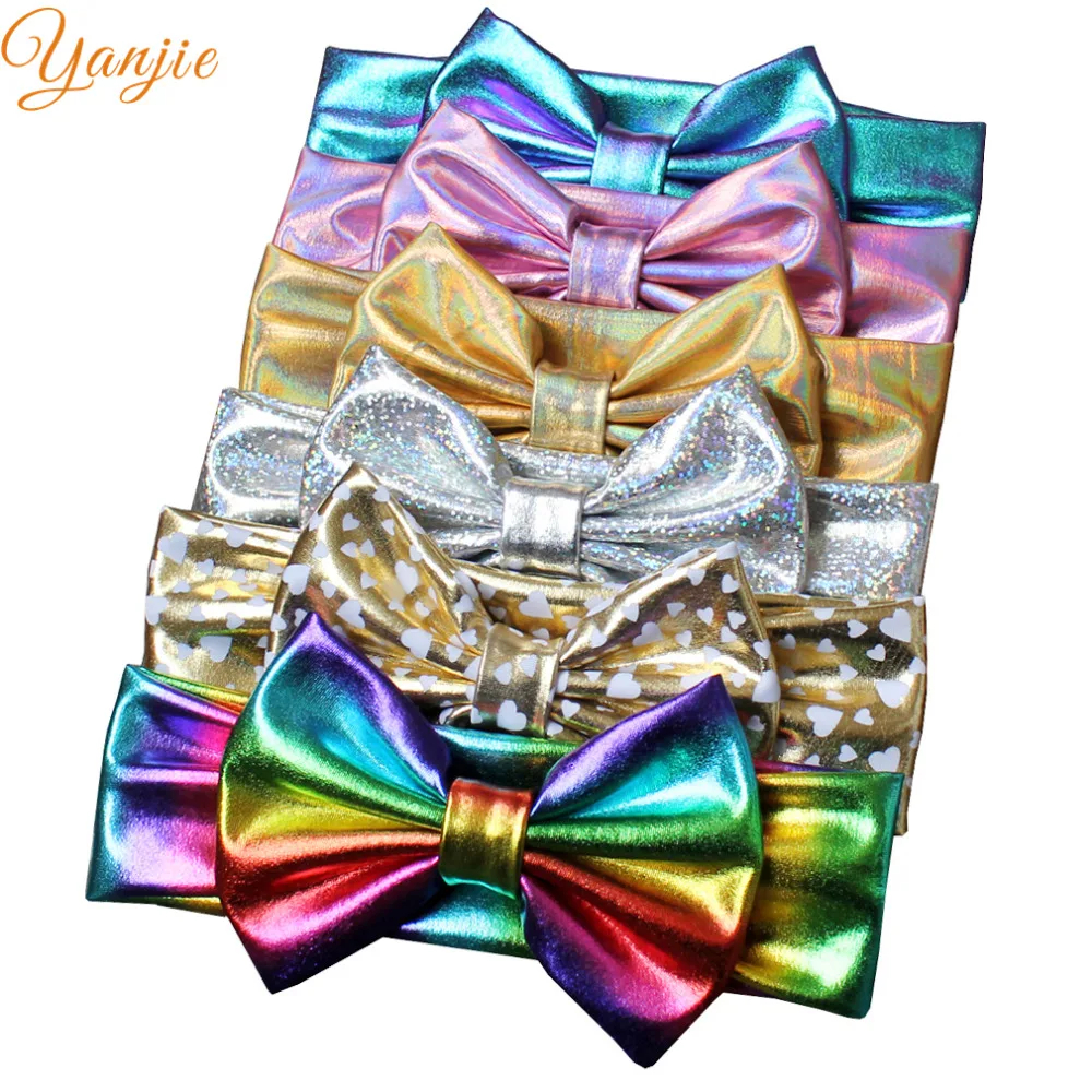 " большой блеск металлический грязный лук оголовье hair bows девочек и малышей блестки лук ободки для девочки diy аксессуары для волос резинки для волос повязка на голову резинка провод повязки для девочек