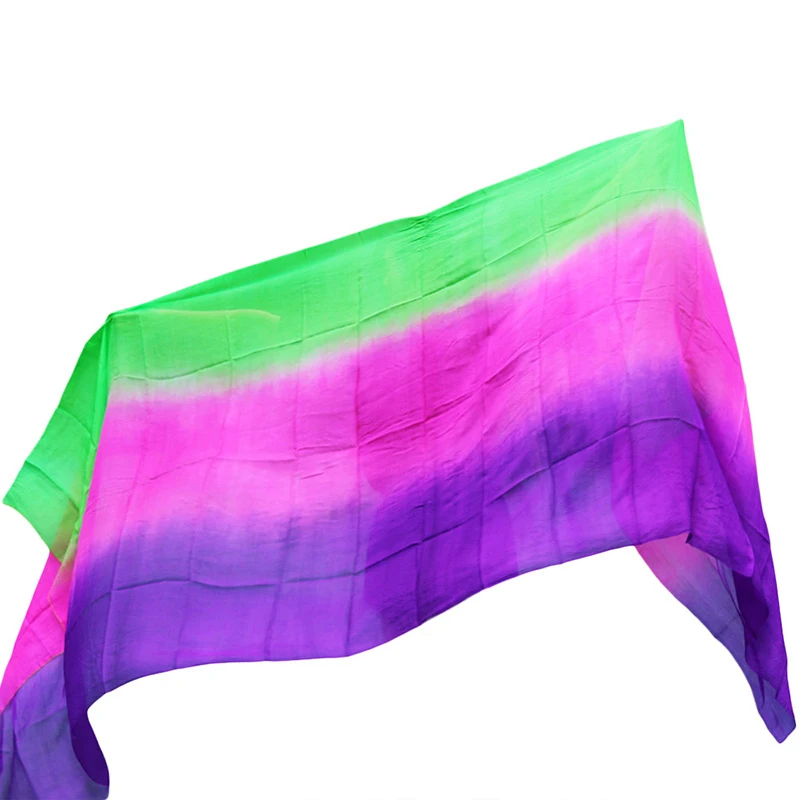 Tie-dye реквизит для выступлений шелковая вуаль для взрослых танец живота шелковая вуаль 3-7 цветная вуаль танец живота практика шелковая вуаль 250/270*114 см