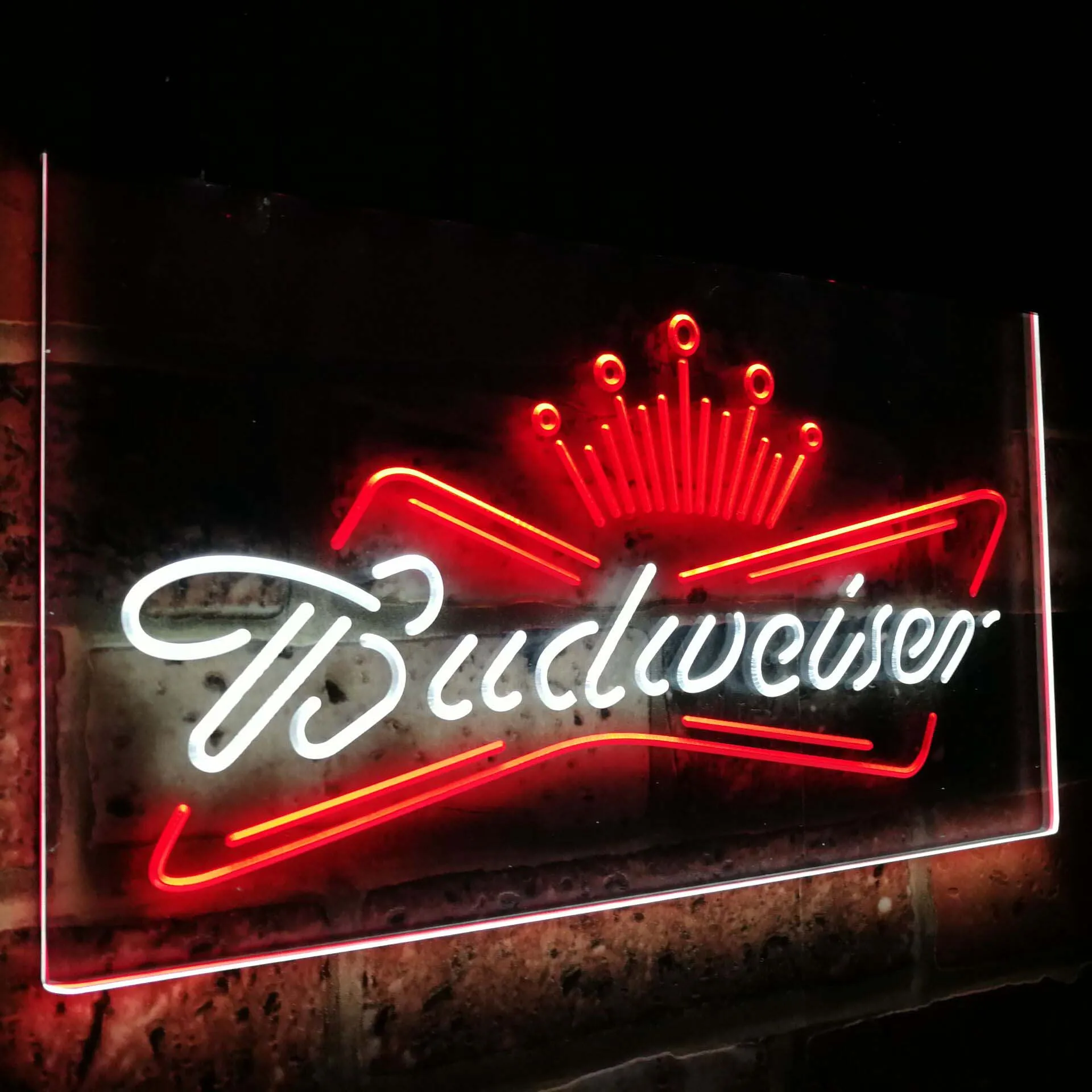 Budweiser King пивной бар украшения подарок двойной цвет Led неоновая вывеска st6