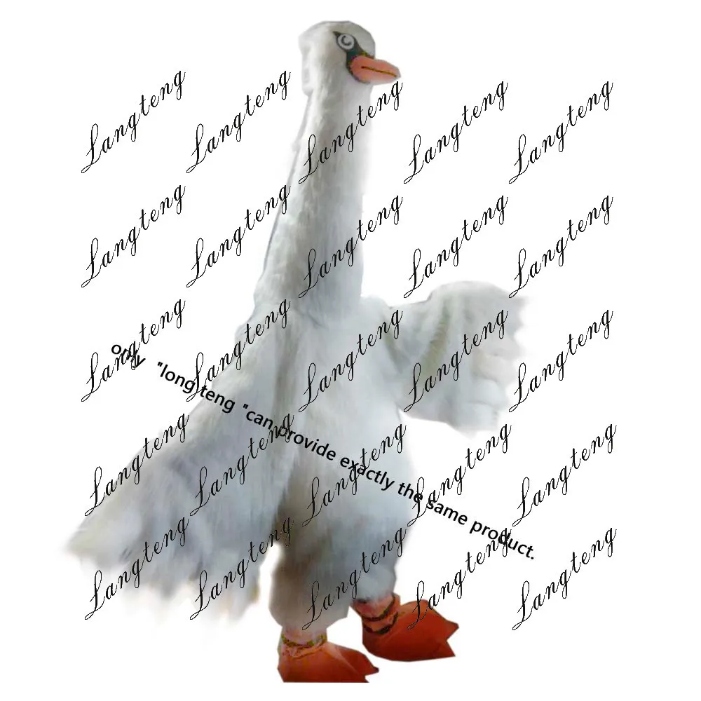 New White Swan Plush Cartoon Mascot Costumes For Adults Christmas Free Shipping Ture Photo