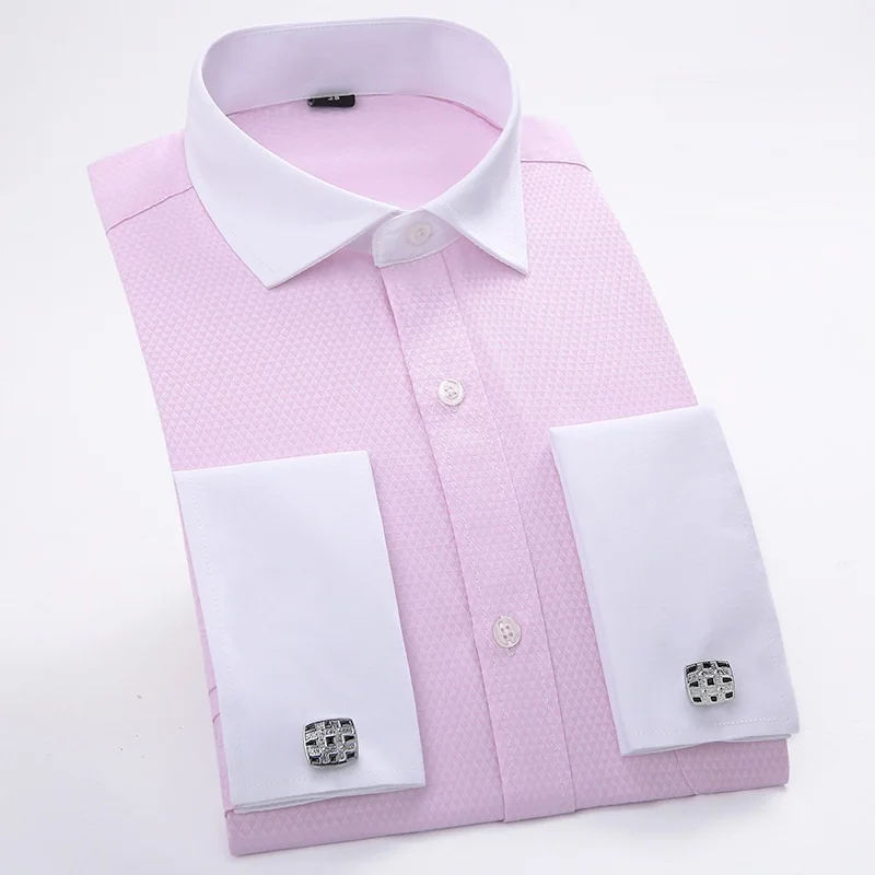 Брендовая мужская одежда рубашки для мужчин s Slim Fit Work Social рубашка однотонная