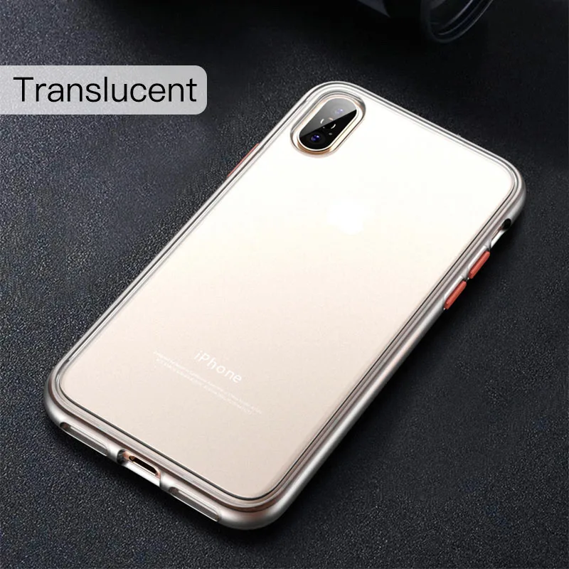 translucent Роскошный Матовый чехол LUPHIE для iPhone X XS Max XR 7 8, ударопрочный чехол, полупрозрачный чехол для iPhone 7 8 6 6S Plus, чехол s Coque Funda - Цвет: translucent