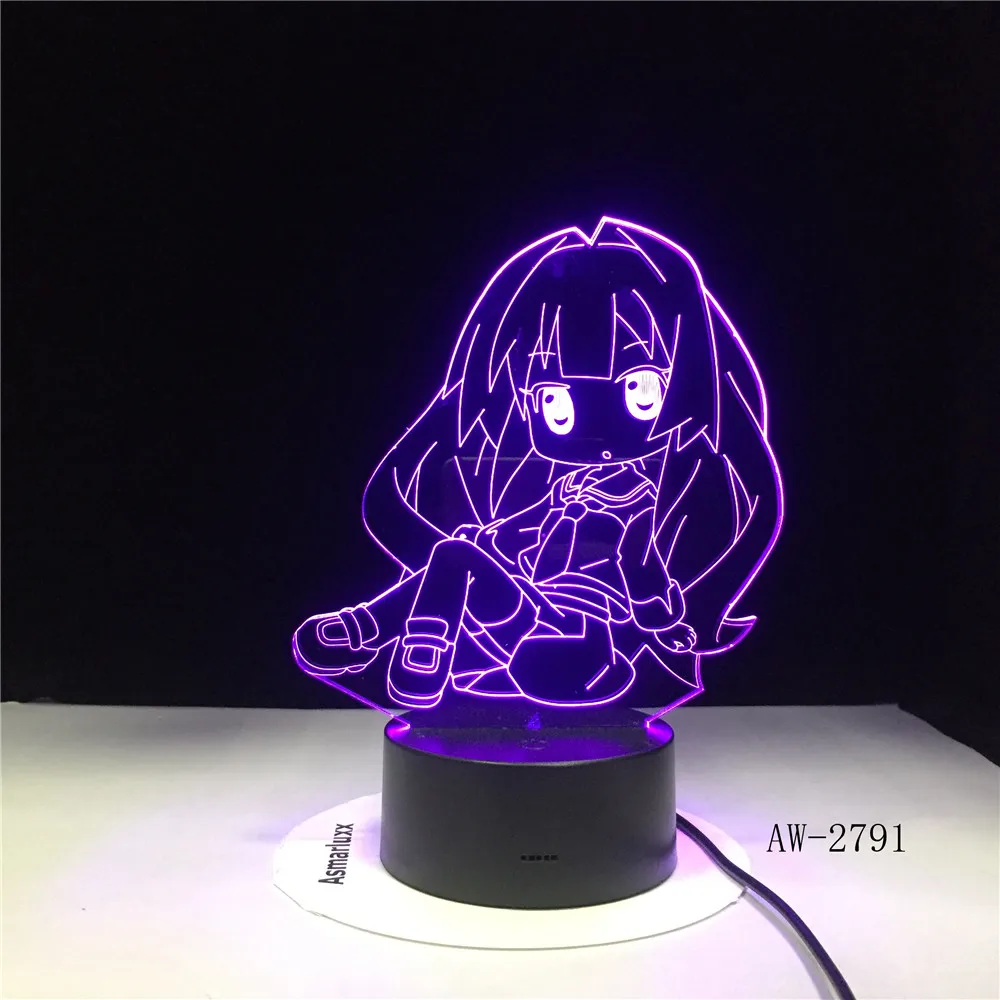 Японский мультфильм рисунок девушка 3D лампа светодиодный USB настольная