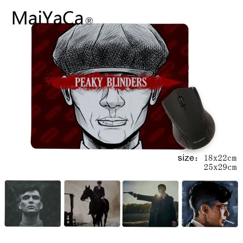 

Резиновый прочный Настольный коврик для мыши MaiYaCa Tommy Shelby Peaky Blinders, размер для игровых ковриков для мыши 25x29 см