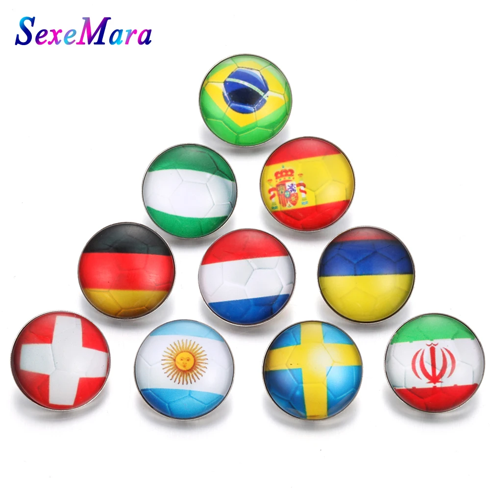 10 шт./лот спортивные футбольные баскетбольные стеклянные кнопки ювелирные
