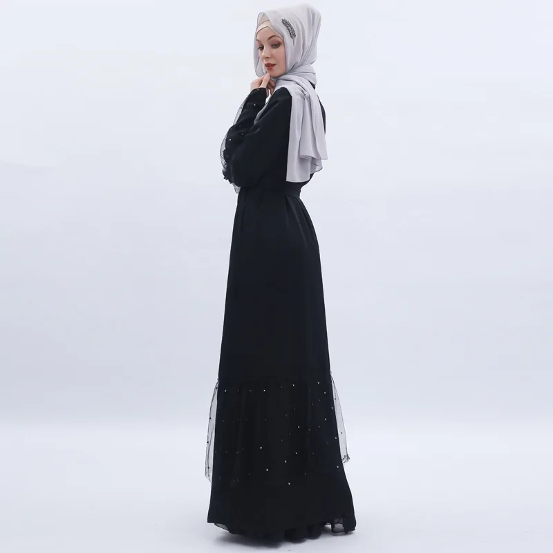 Abaya Дубай мусульманский Бисероплетение хиджаб Nida платье макси кардиган кимоно халат кафтан ИД Рамадан Jubah турецкая исламская одежда Vestidos
