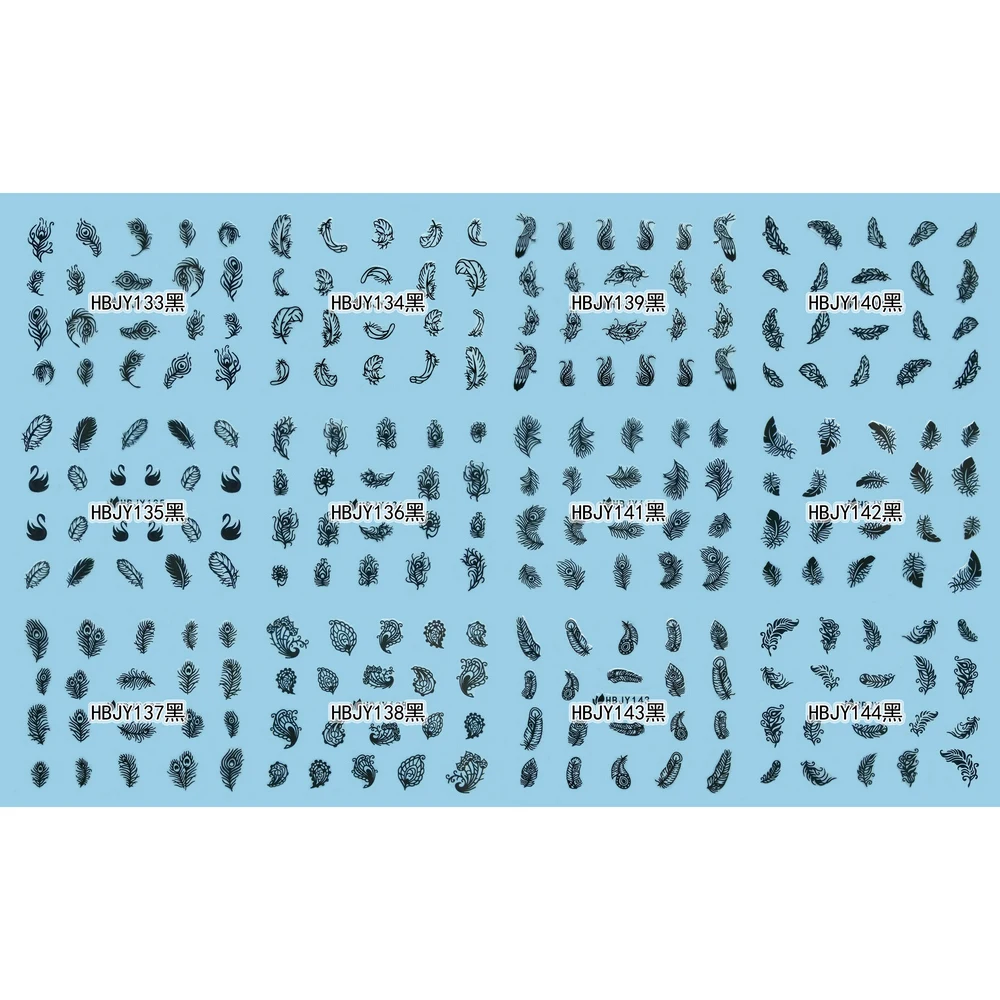 12 листов самоклеящиеся 3D Наклейки для дизайна ногтей|sheets nail art|nail artsticker decal |