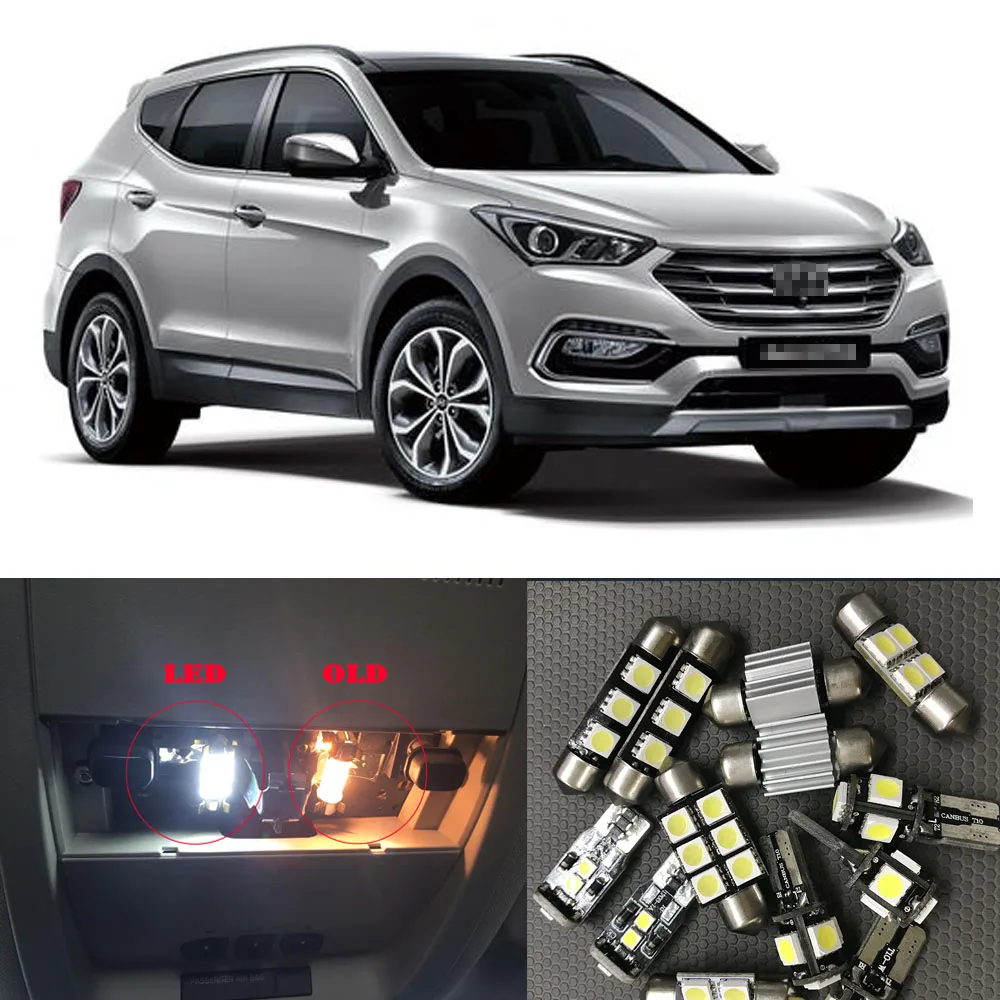 7x искусственных элементов для интерьера автомобиля 2013 2017 2018 2019 Hyundai Santa Fe