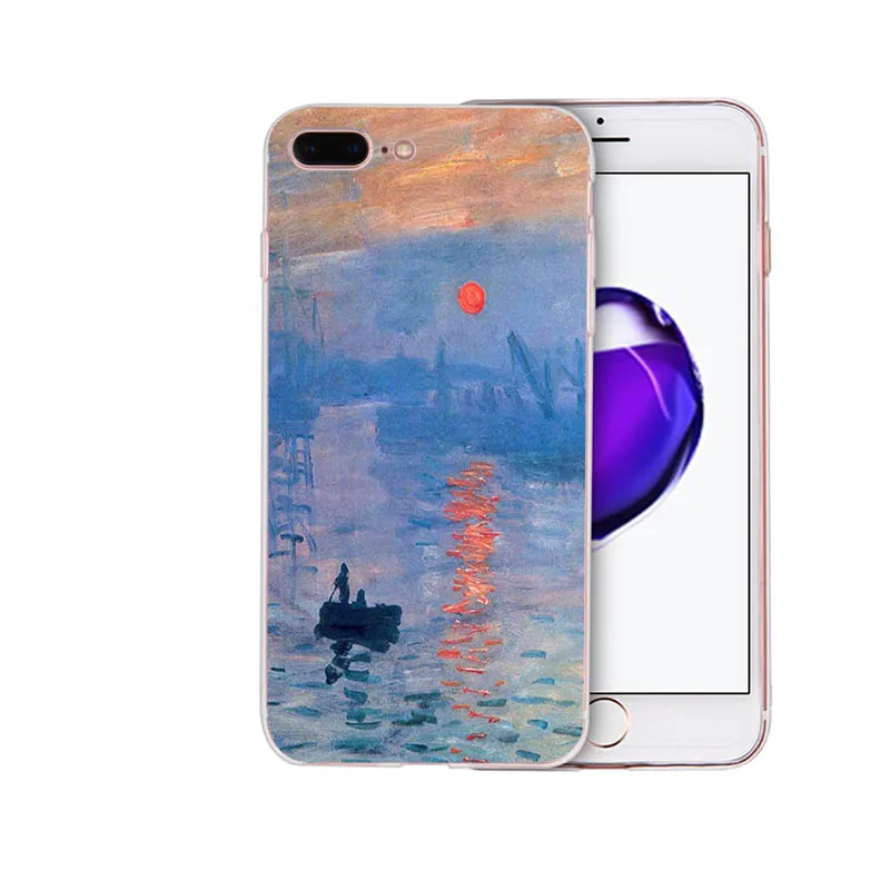 Мягкий чехол IMIDO Monet с рисунком водных лилий для телефона Iphone 5 5S SE 6 6S 6plus 6splus 7 8 7PLUS