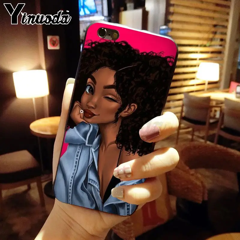 Yinuoda coque для iphone 11 11pro max funda африканская красавица афро затяжки черная девушка