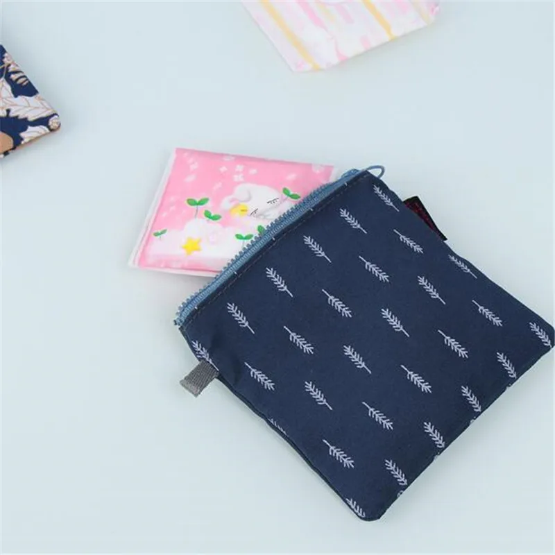 Женская портативная мини косметичка с мультяшным цветочным принтом сумка для
