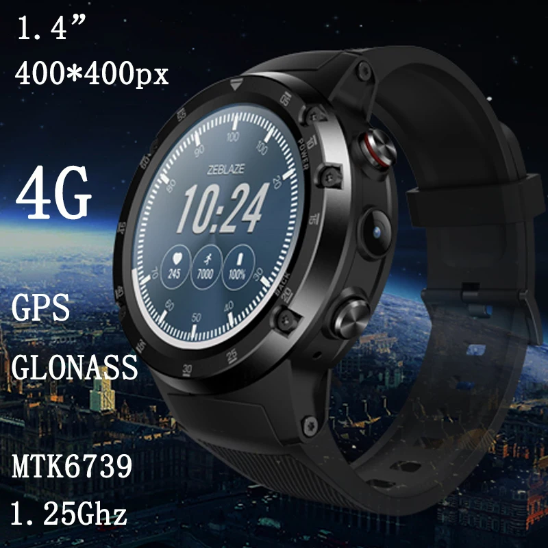 Zeblaze THOR 4 Plus 4G Global Band SmartWatch GPS/GLONASS android четырехъядерный процессор Автономная музыка