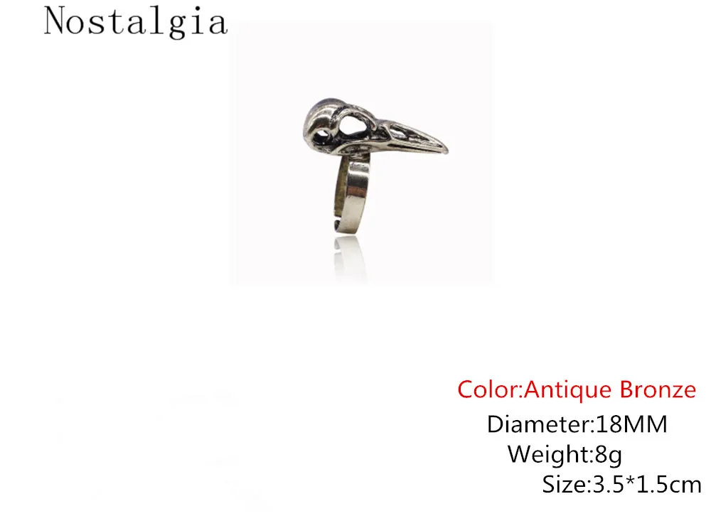 Viking Raven Skull Rings Crow Punk Animal Ring Bird Steampunk Vintage Jewelry Head Skeleton For Women Gift |