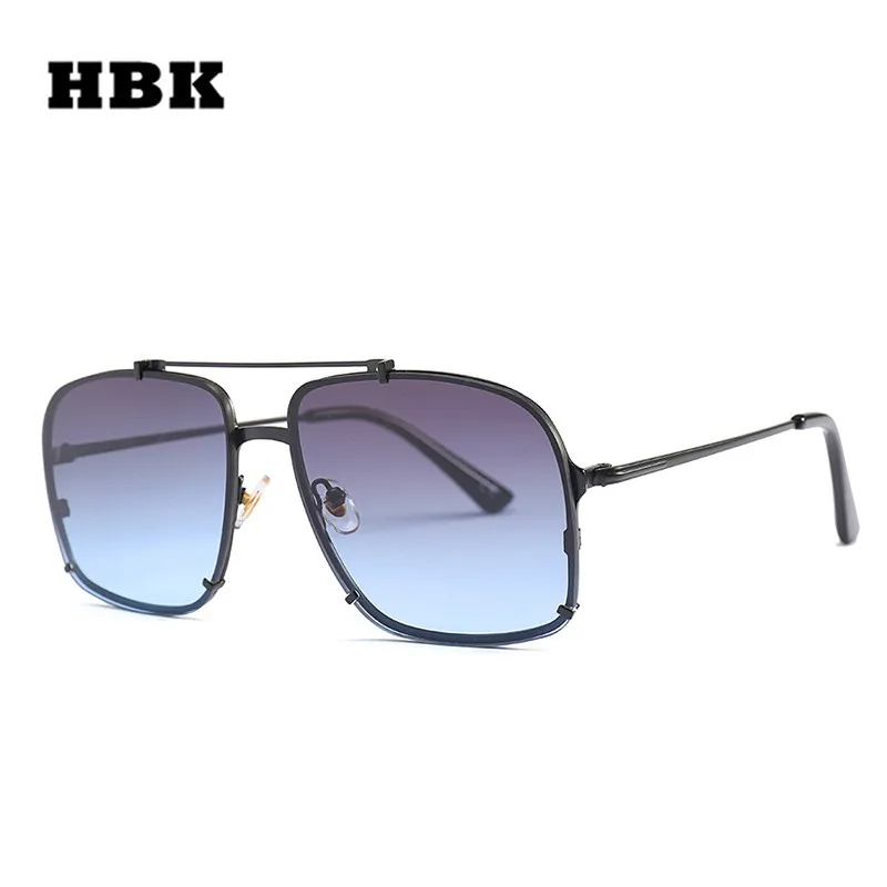 Солнцезащитные очки HBK мужские и женские большие квадратные в металлической
