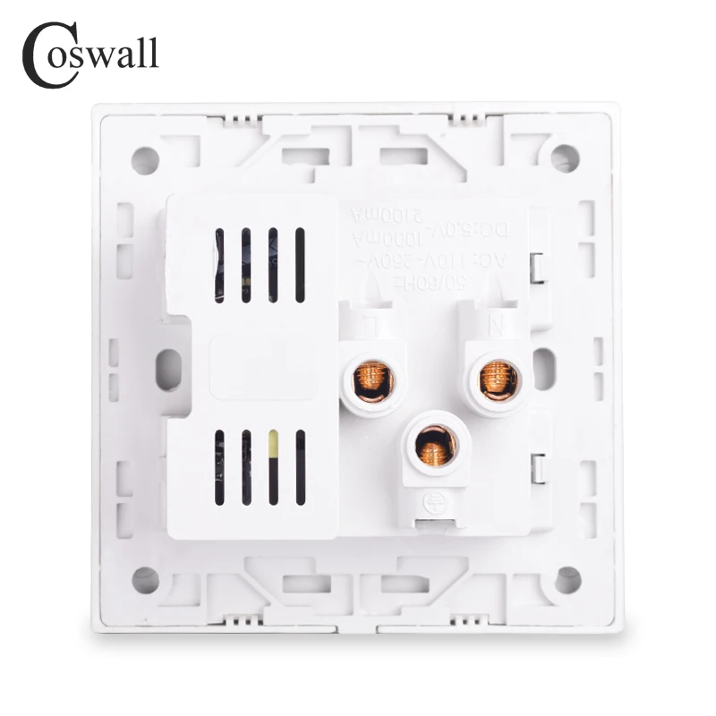 Coswall универсальная стандартная настенная розетка с двойным переключением USB порт
