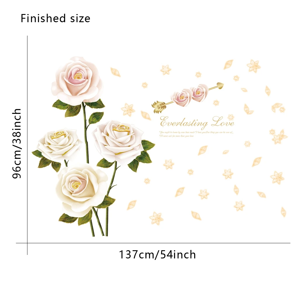 Красивый цветок гостиная спальня съемный водонепроницаемый наклейки на стену