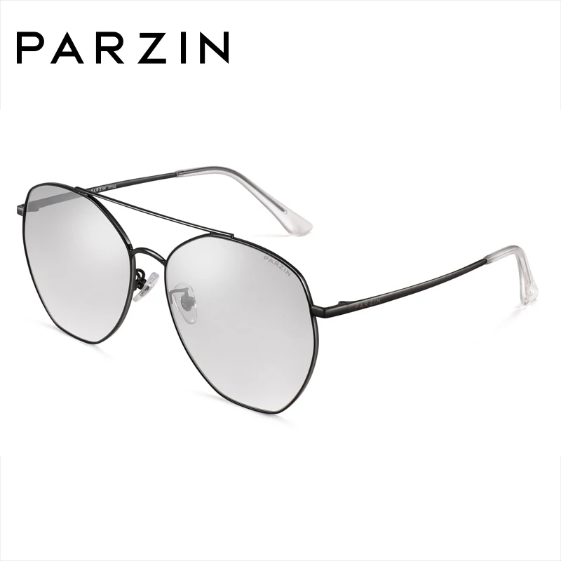 Sliver PARZIN Women's Sunglasses Brand Designer High Quality Metal Large Frame Sunglasses Fashion Light Color Trend Sunglasses New - Цвет линз: Sliver