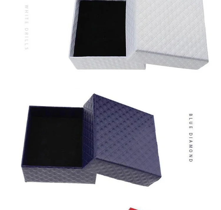 Square Jewelry Box Necklaces Earrings Bracelets Organizer Boxes Gift Packing Engagement Ring Display Black White Red Wholesale