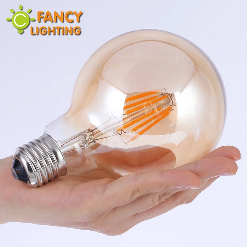 Светодиодная лампа G95 Золотой светодиодный светильник Эдисона E27 110/220 в