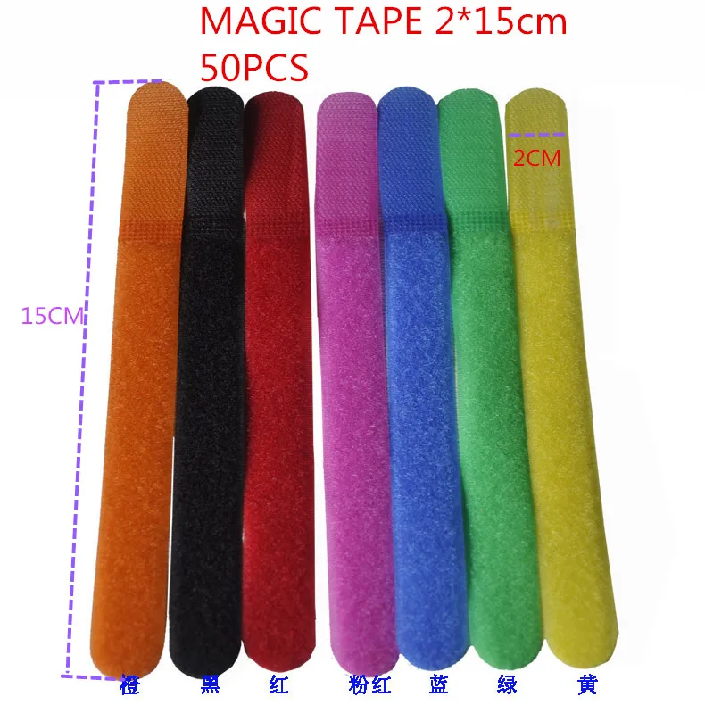 

50PCS/LOT YT1881 Magic Tape Strap Cable Tie Wide 2 cm Length 15 cm Free Shipping Sell at a Loss Nylon strap hooks & loops