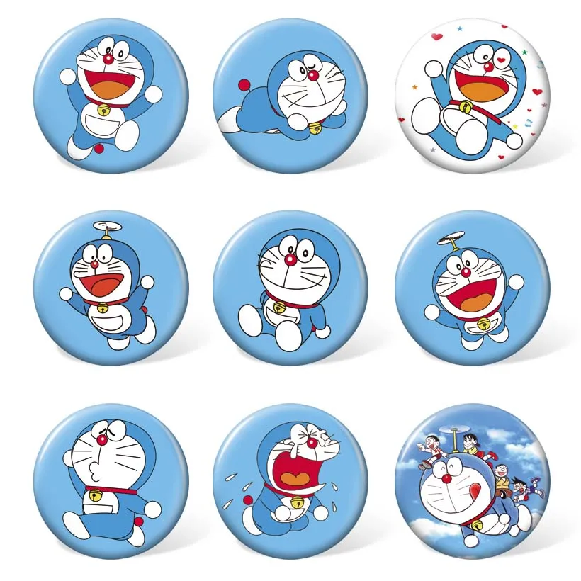 Doraemon-1 9 шт./компл.) Аниме игра Undertale значок брошка мультфильм косплей костюм аксессуары для подарка или коллекции - Цвет: Doraemon-1