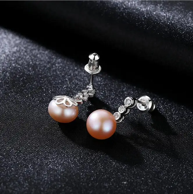 Женские серьги-капельки MeiBaPJ из натурального пресноводного жемчуга серебра 925