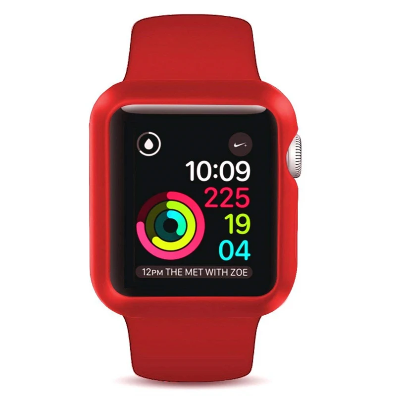 Спортивный ремешок для Apple Watch 3 2 1 ремешок с ТПУ чехол iWatch 38 мм 42 мм мягкий силиконовый Спорт на открытом воздухе Ремешки для наручных часов браслет