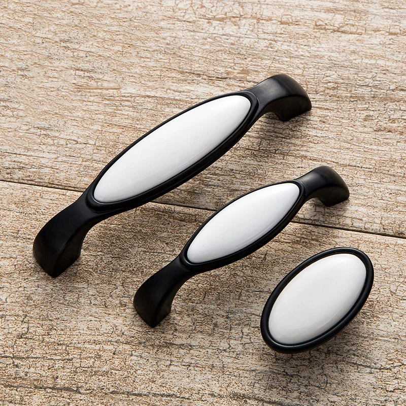 Черно белые керамические дверные ручки выдвижные ящики современные кухонные и