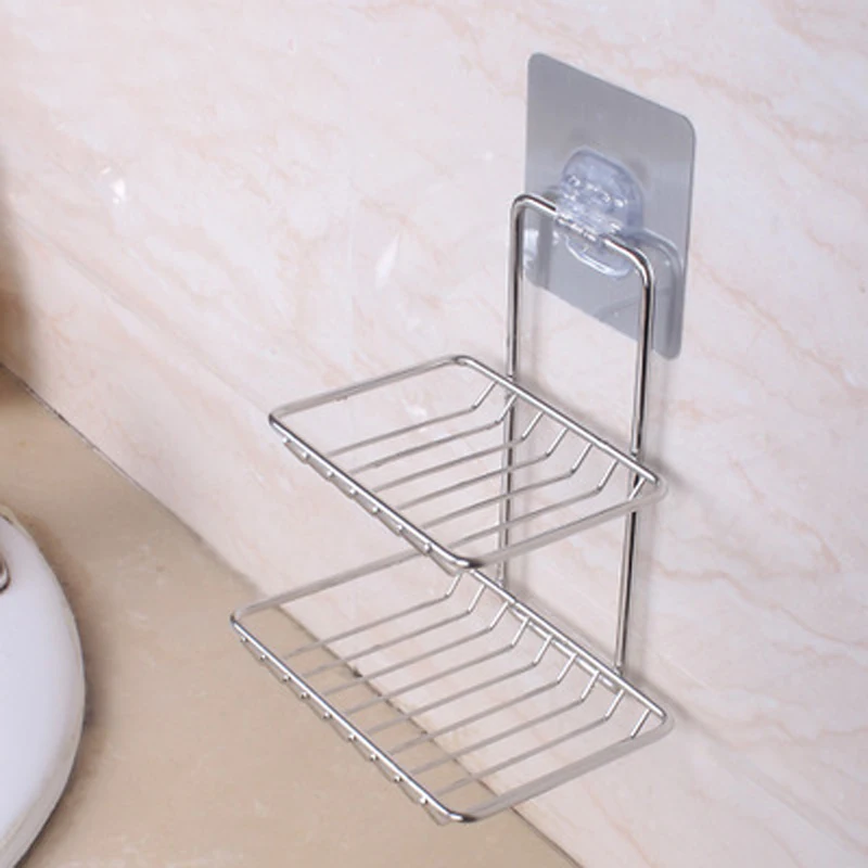 Ванная комната 304 нержавеющая сталь двойная мыльная Пряжка крюк вешалка полка