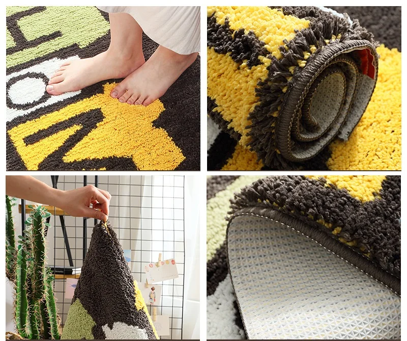 New Black Home Door Mat Floor Mats Kitchen Bedroom Carpet Bathroom Absorbent Rug Foot Everything for 45*65cm+50*80cm | Дом и сад