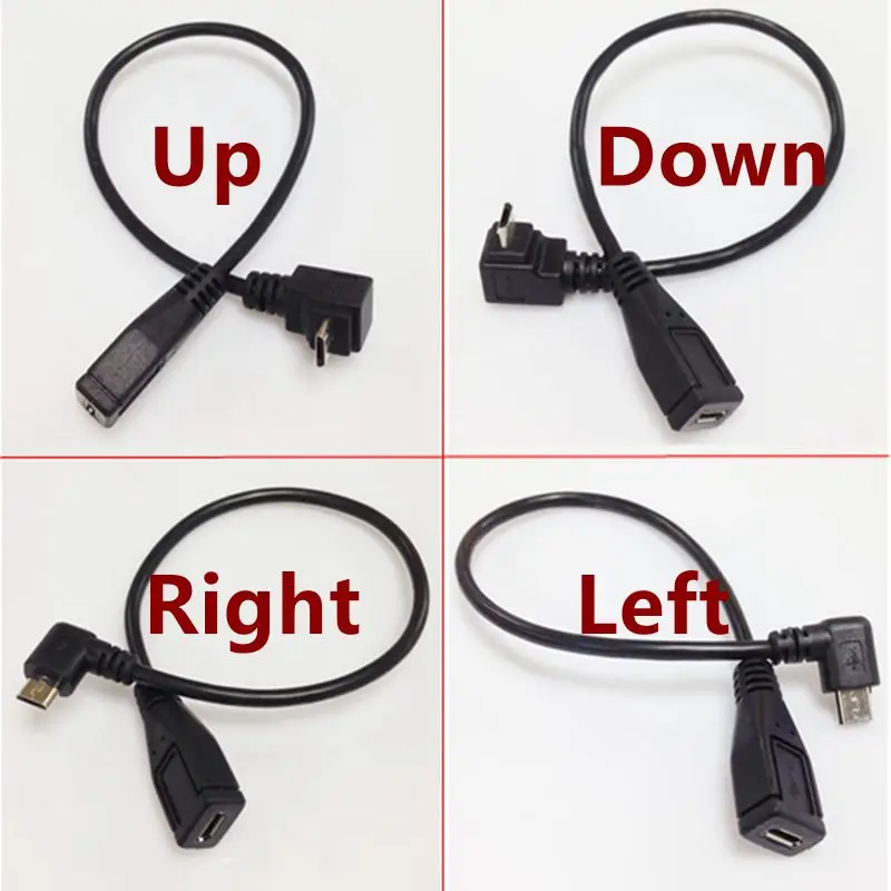90 градусов вверх и вниз левый правый угол 5Pin Micro USB папа к женскому m/f Расширение
