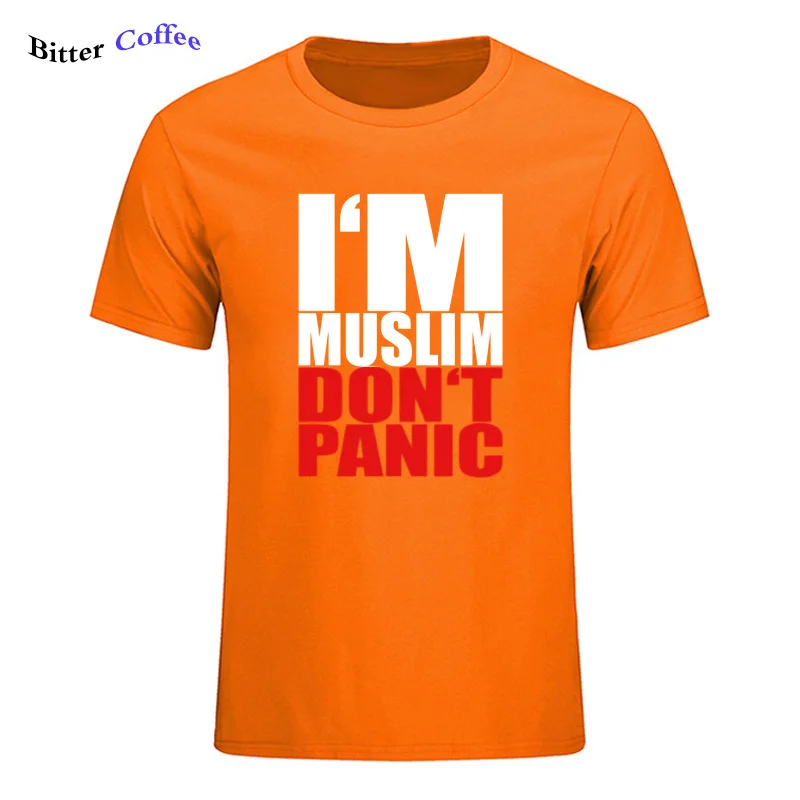 6 Новая брендовая мужская футболка I AM MUSLIM Don't PANIC islam Moslem печать хлопок летняя футболка плюс размер XS-3XL - Цвет: 6